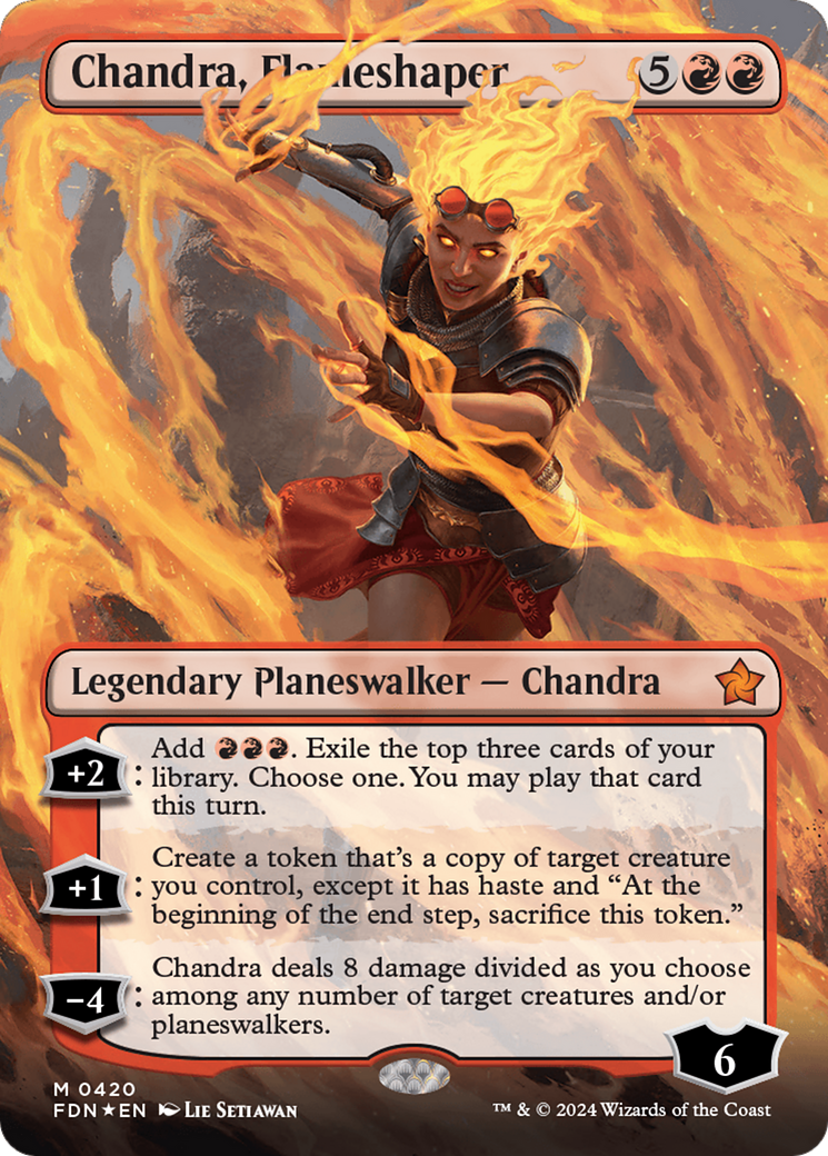 Chandra, Flameshaper (Borderless) (Mana Foil) [Foundations] | Tabernacle Games