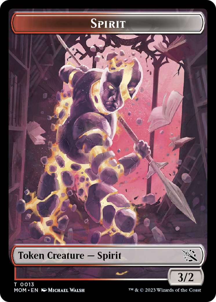 Warrior // Spirit (13) Double-Sided Token [March of the Machine Tokens] | Tabernacle Games