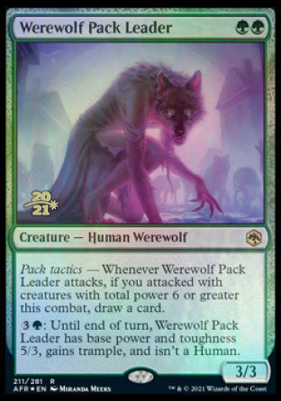 Werewolf Pack Leader [Dungeons & Dragons: Adventures in the Forgotten Realms Prerelease Promos] | Tabernacle Games