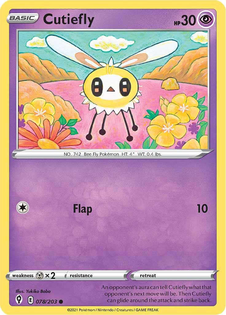 Cutiefly (078/203) [Sword & Shield: Evolving Skies] | Tabernacle Games