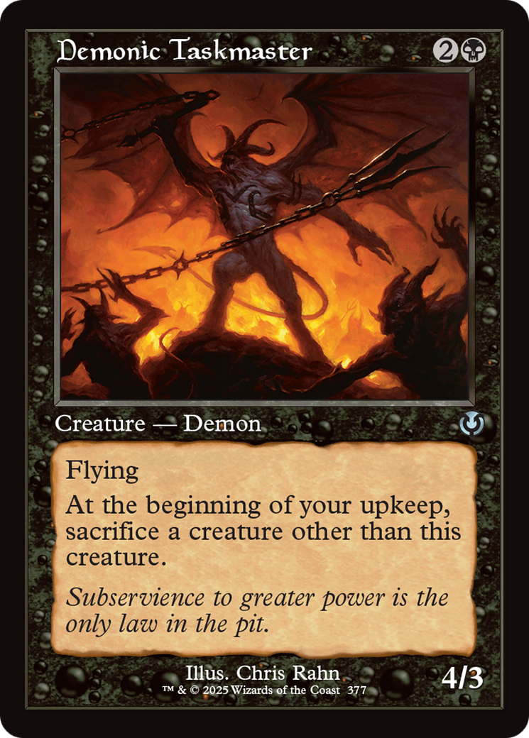 Demonic Taskmaster (Retro Frame) [Innistrad Remastered] | Tabernacle Games