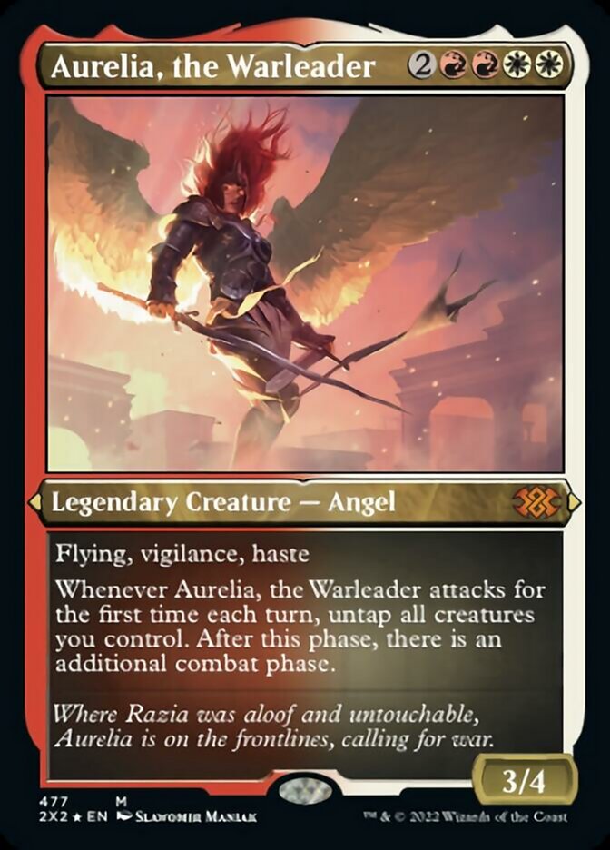 Aurelia, the Warleader (Foil Etched) [Double Masters 2022] | Tabernacle Games