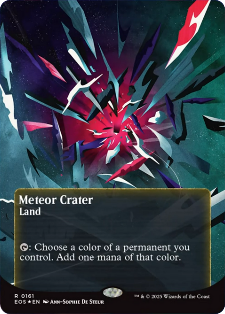 Meteor Crater (0161) (Borderless) (Galaxy Foil) [Edge of Eternities: Stellar Sights] | Tabernacle Games