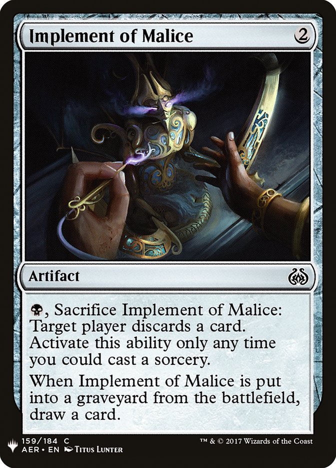 Implement of Malice [Mystery Booster] | Tabernacle Games