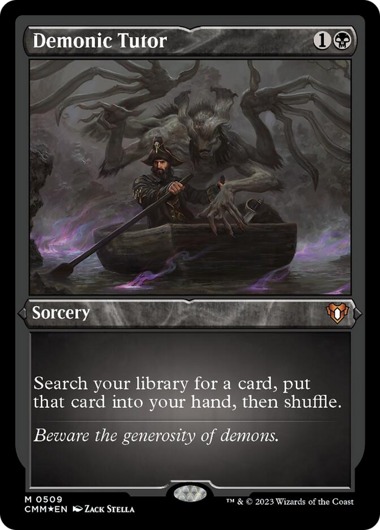 Demonic Tutor (Foil Etched) [Commander Masters] | Tabernacle Games