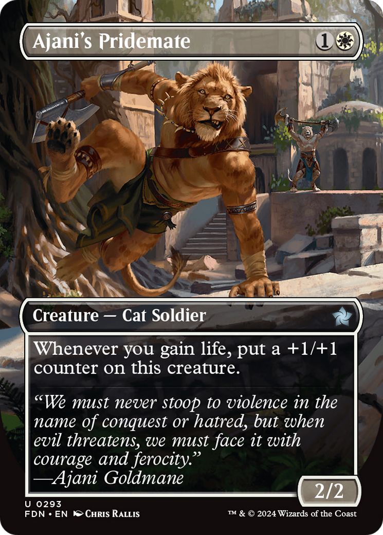 Ajani's Pridemate (Borderless) [Foundations] | Tabernacle Games