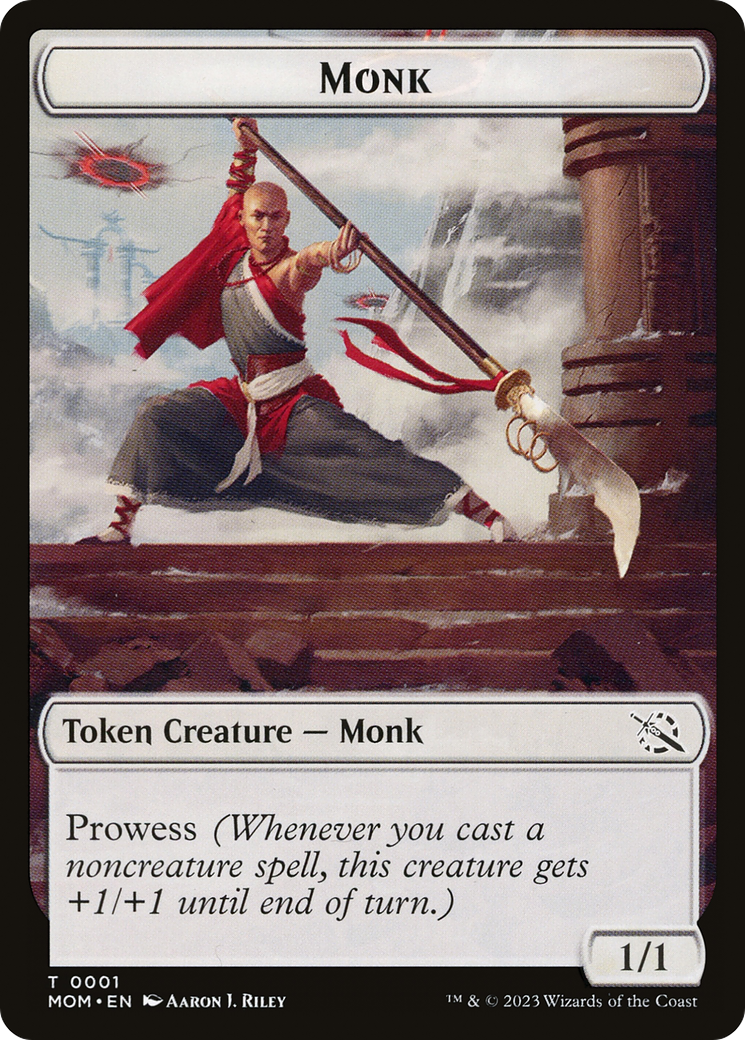 Monk // Spirit (14) Double-Sided Token [March of the Machine Tokens] | Tabernacle Games