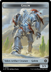 Treasure // Golem Double-Sided Token [Outlaws of Thunder Junction Tokens] | Tabernacle Games