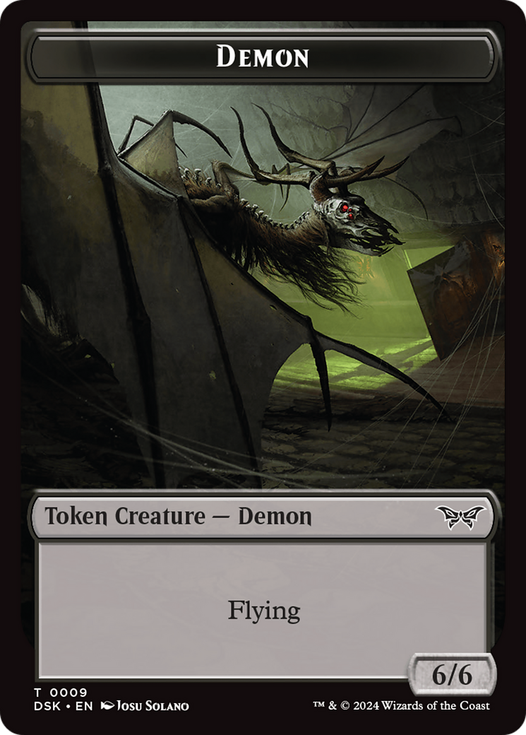 Demon // Manifest Double-Sided Token [Duskmourn: House of Horror Tokens] | Tabernacle Games