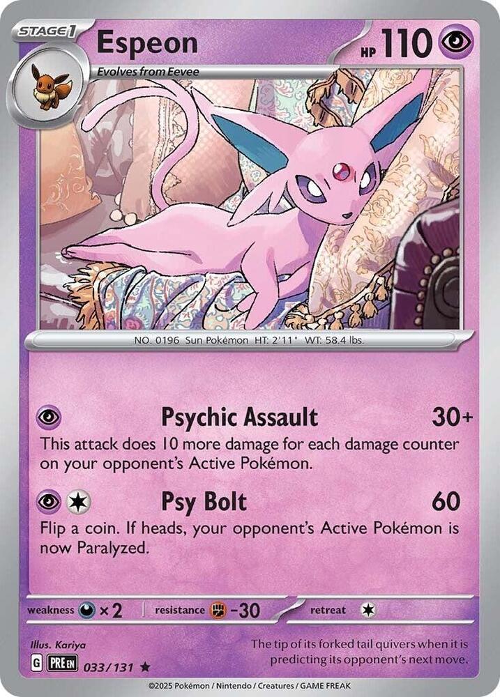 Espeon (033/131) [Scarlet & Violet: Prismatic Evolutions] | Tabernacle Games