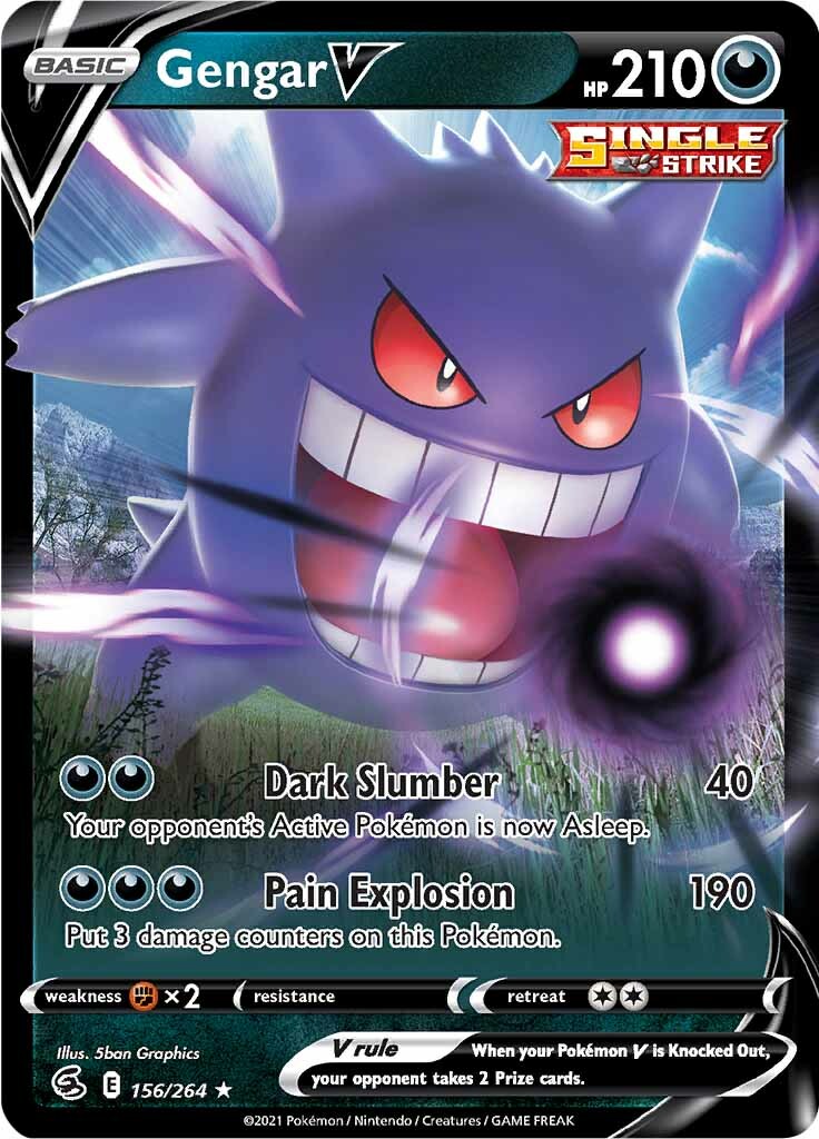 Gengar V (156/264) [Sword & Shield: Fusion Strike] | Tabernacle Games