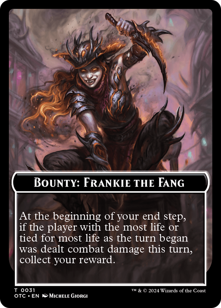 Bounty: Frankie the Fang // Bounty Rules Double-Sided Token [Outlaws of Thunder Junction Commander Tokens] | Tabernacle Games