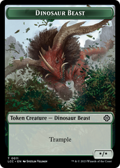 Dinosaur Beast // Dinosaur Double-Sided Token [The Lost Caverns of Ixalan Commander Tokens] | Tabernacle Games