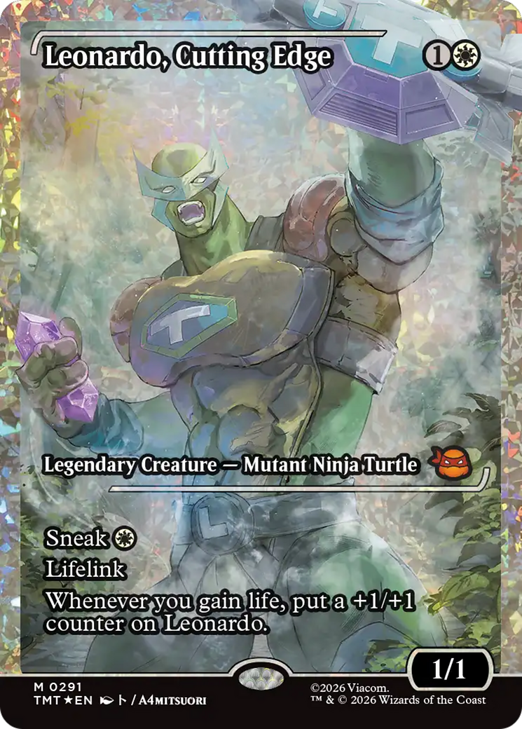Leonardo, Cutting Edge (Showcase) (Fracture Foil) [Teenage Mutant Ninja Turtles] | Tabernacle Games