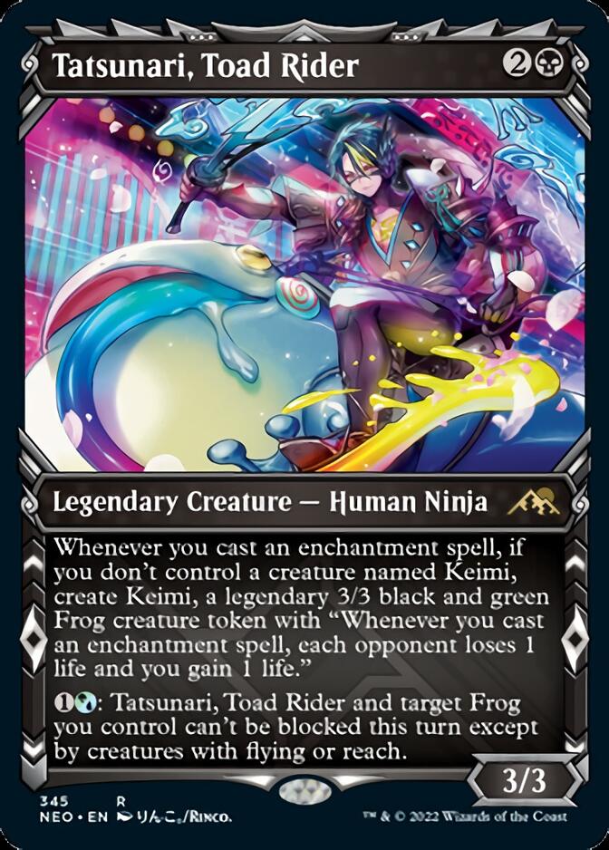 Tatsunari, Toad Rider (Showcase Ninja) [Kamigawa: Neon Dynasty] | Tabernacle Games