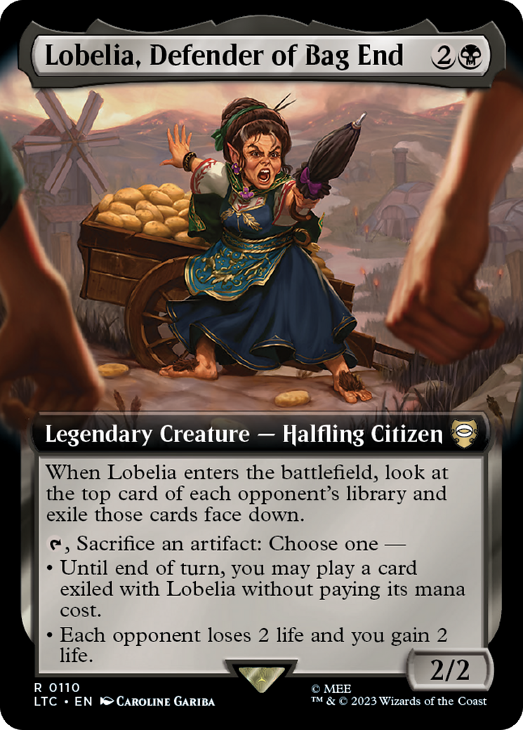 Lobelia, Defender of Bag End (Extended Art) [The Lord of the Rings: Tales of Middle-Earth Commander] | Tabernacle Games