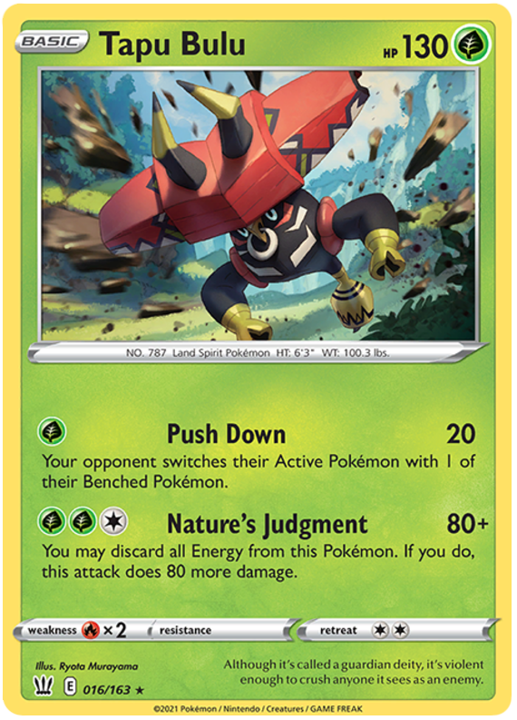 Tapu Bulu (016/163) (Theme Deck Exclusive) [Sword & Shield: Battle Styles] | Tabernacle Games