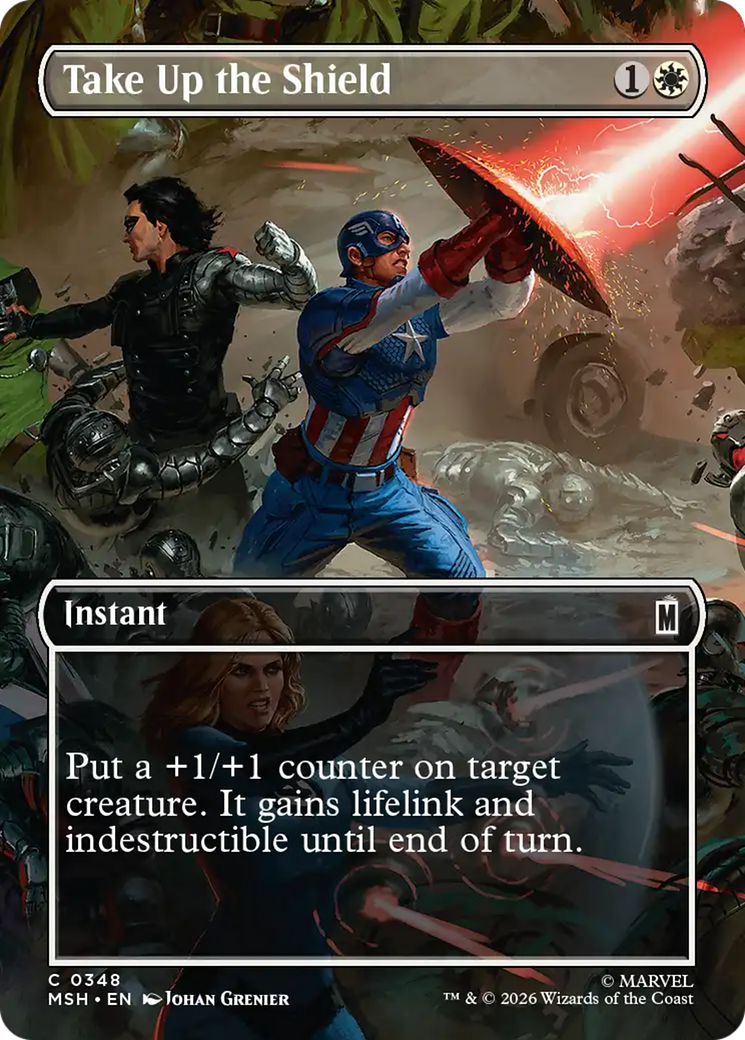 Take Up the Shield (Borderless) [Marvel Super Heroes] | Tabernacle Games