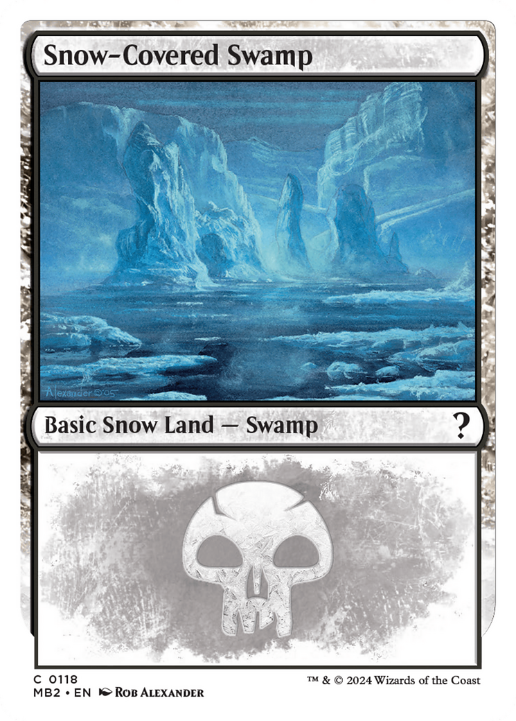 Snow-Covered Swamp (White Border) [Mystery Booster 2] | Tabernacle Games