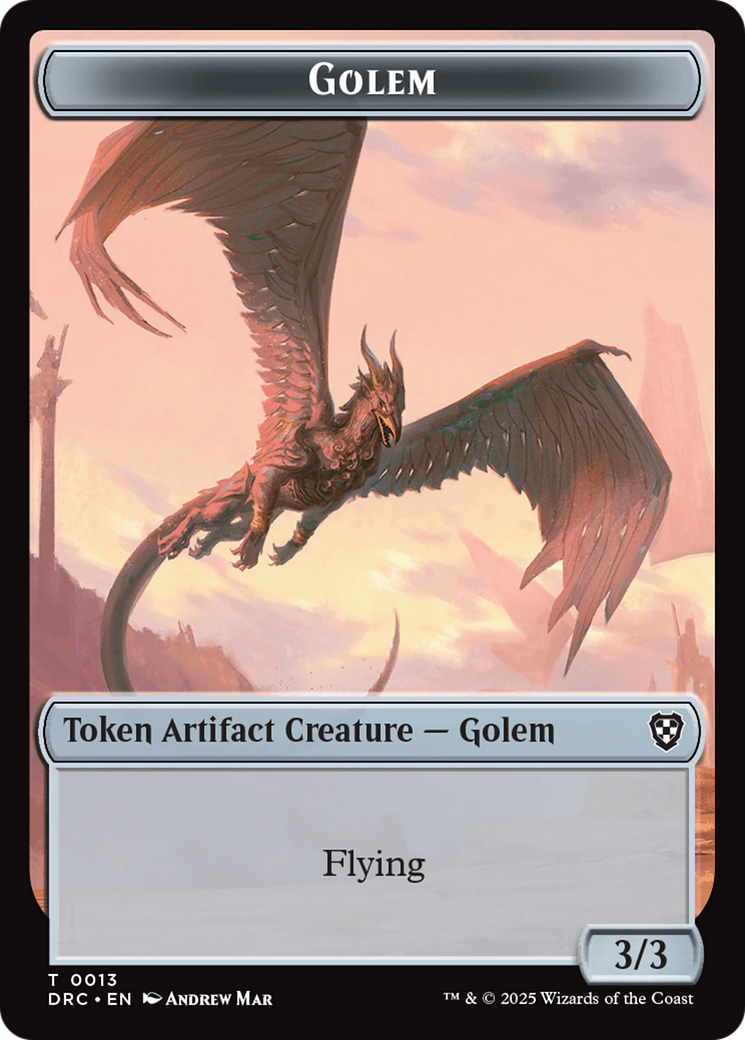 Golem (0013) // Nalaar Aetherjet Double-Sided Token [Aetherdrift Tokens] | Tabernacle Games