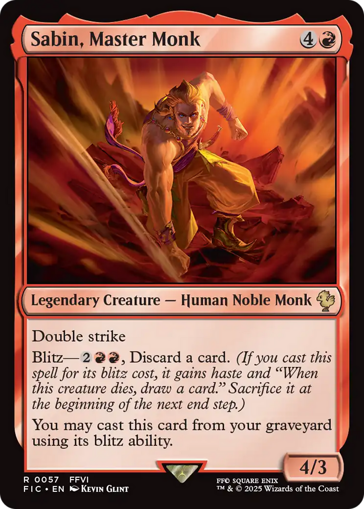 Sabin, Master Monk [FINAL FANTASY Commander] | Tabernacle Games