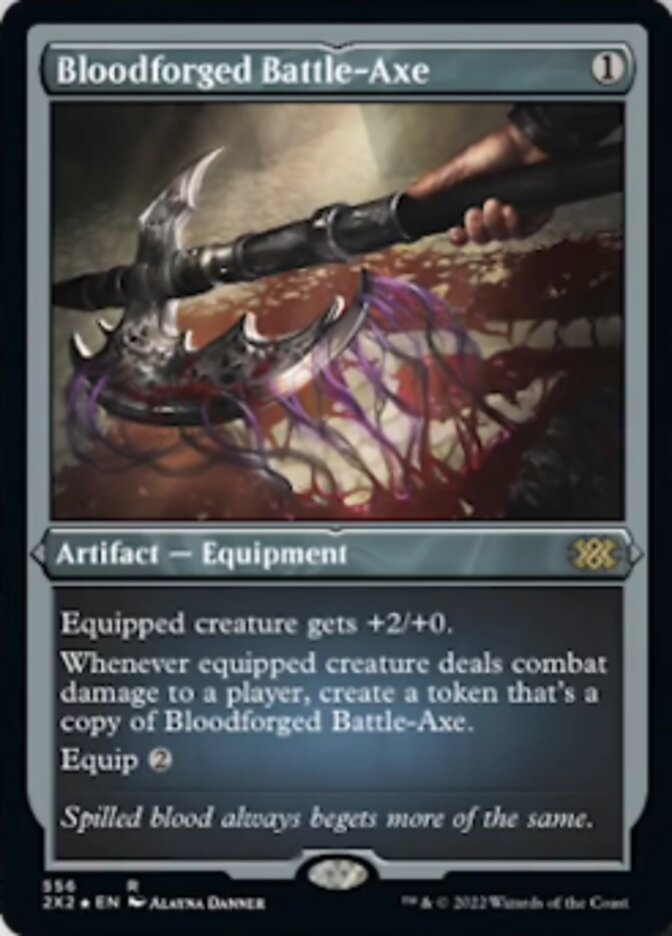 Bloodforged Battle-Axe (Foil Etched) [Double Masters 2022] | Tabernacle Games