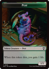 Saproling // Pest (0023) Double-Sided Token [Secrets of Strixhaven Commander Tokens] | Tabernacle Games