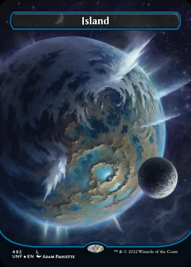 Island (492) (Orbital Space-ic Land) (Galaxy Foil) [Unfinity] | Tabernacle Games