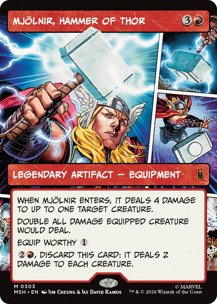 Mjolnir, Hammer of Thor (Borderless) (0303) [Marvel Super Heroes] | Tabernacle Games