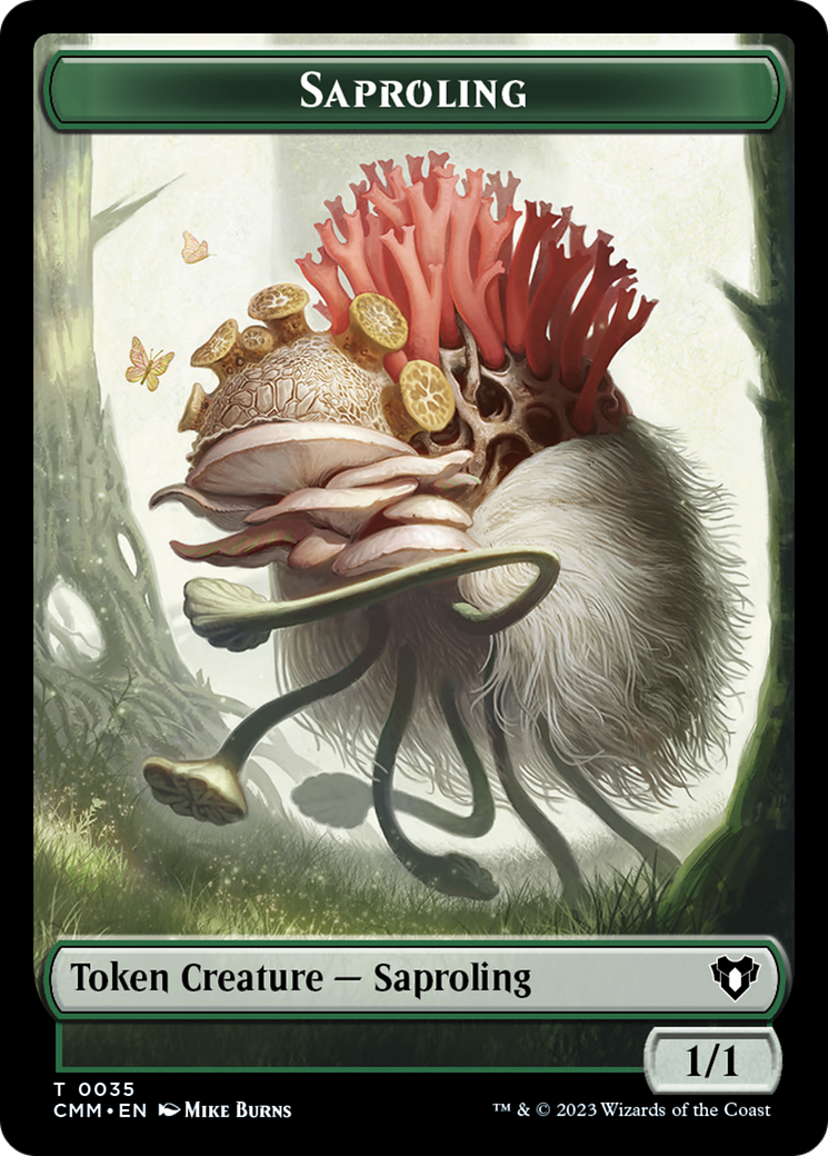 Saproling // Satyr Double-Sided Token [Commander Masters Tokens] | Tabernacle Games