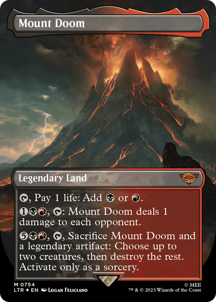 Mount Doom (Borderless) (Surge Foil) [The Lord of the Rings: Tales of Middle-Earth] | Tabernacle Games