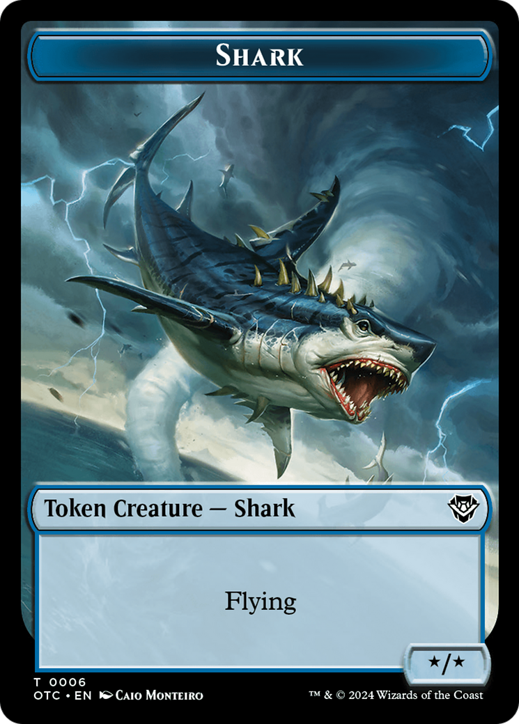 Ape // Shark Double-Sided Token [Outlaws of Thunder Junction Commander Tokens] | Tabernacle Games