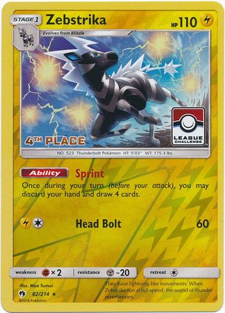 Zebstrika (82/214) (League Promo 4th Place) [Sun & Moon: Lost Thunder] | Tabernacle Games