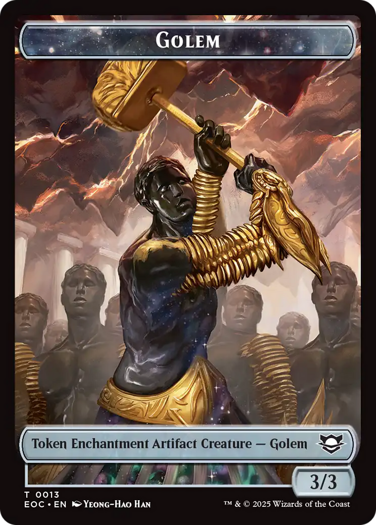 Shapeshifter // Golem (0013) Double-Sided Token [Edge of Eternities Commander Tokens] | Tabernacle Games