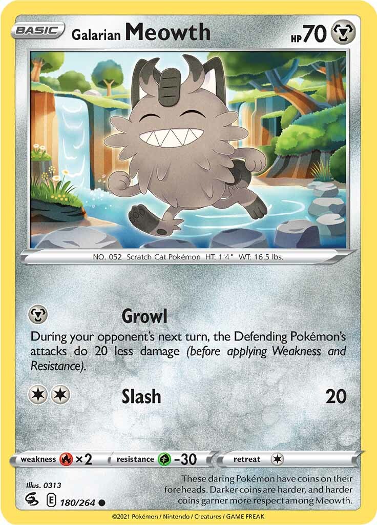 Galarian Meowth (180/264) [Sword & Shield: Fusion Strike] | Tabernacle Games