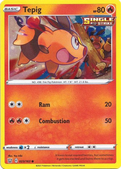 Tepig (023/163) (Cosmos Holo) [Sword & Shield: Battle Styles] | Tabernacle Games