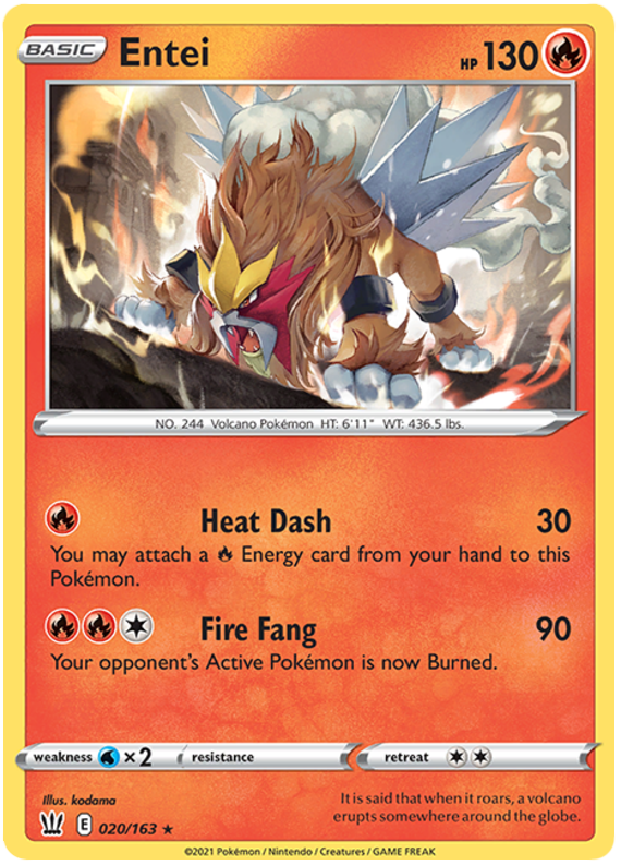 Entei (020/163) [Sword & Shield: Battle Styles] | Tabernacle Games