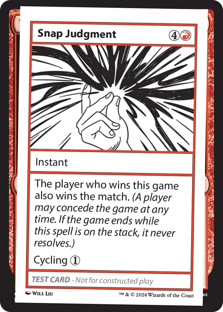 Snap Judgment [Mystery Booster 2 Playtest Cards] | Tabernacle Games