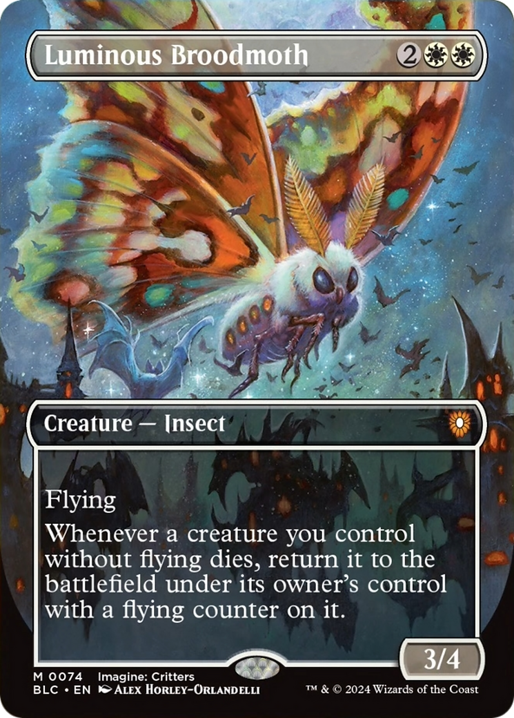 Luminous Broodmoth (Borderless) [Bloomburrow Commander] | Tabernacle Games