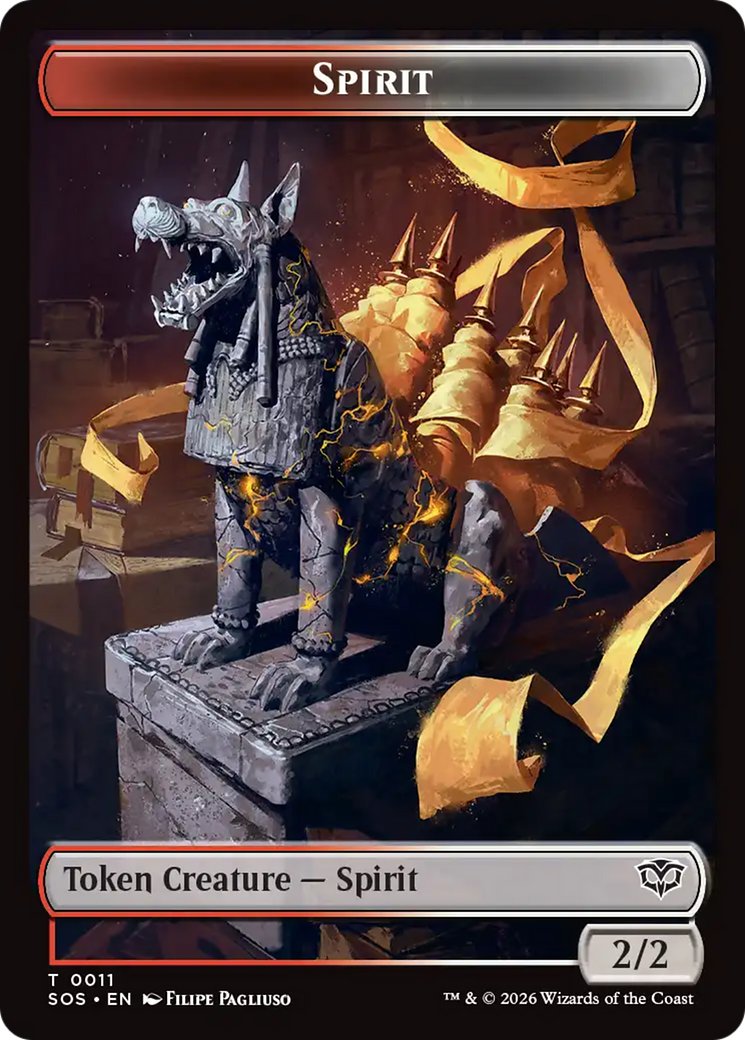 Fractal (0005) // Spirit (0011) Double-Sided Token [Secrets of Strixhaven Tokens] | Tabernacle Games
