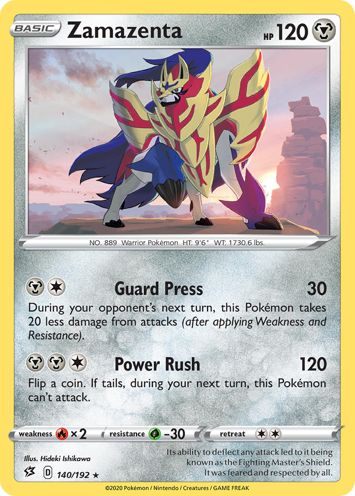 Zamazenta (140/192) (Cracked Ice Holo) (Theme Deck Exclusive) [Sword & Shield: Rebel Clash] | Tabernacle Games