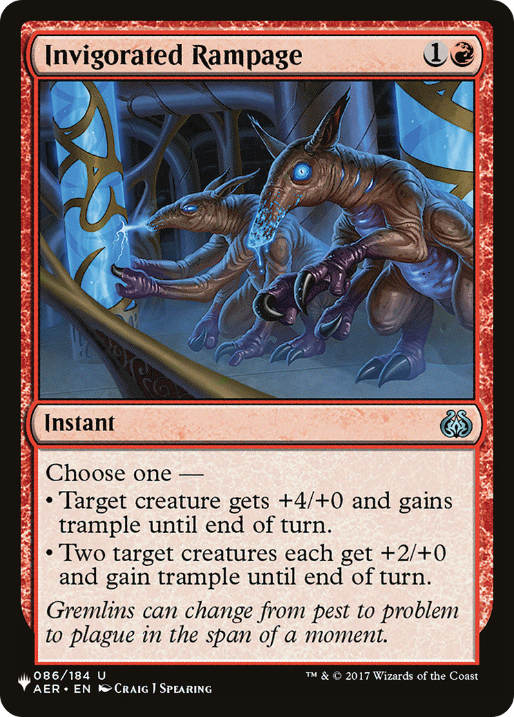 Invigorated Rampage [The List] | Tabernacle Games