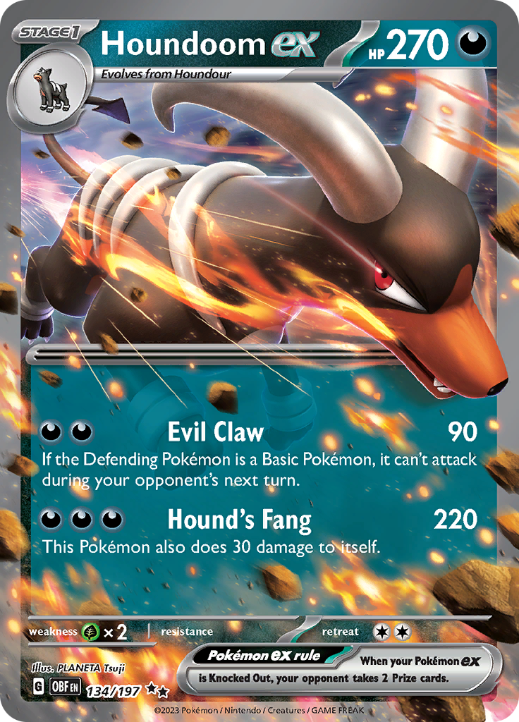 Houndoom ex (134/197) [Scarlet & Violet: Obsidian Flames] | Tabernacle Games