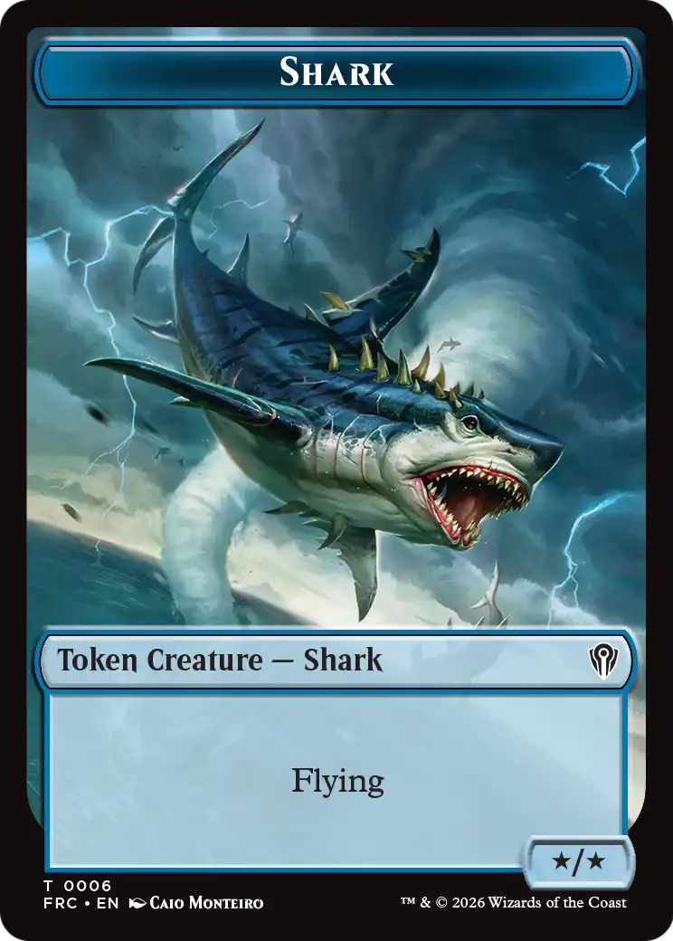Warrior // Shark Double-Sided Token [Reality Fracture Commander Tokens] | Tabernacle Games