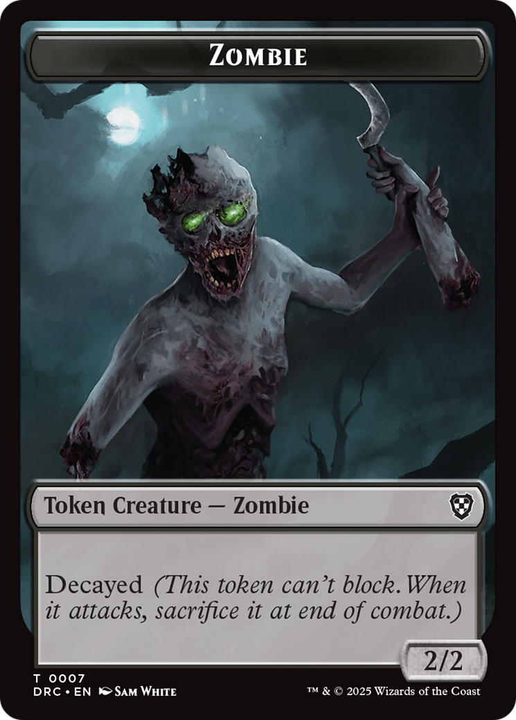 Timeless Dragon // Zombie (0007) Double-Sided Token [Aetherdrift Tokens] | Tabernacle Games