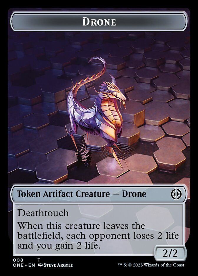 Rebel // Drone Double-Sided Token [Phyrexia: All Will Be One Tokens] | Tabernacle Games