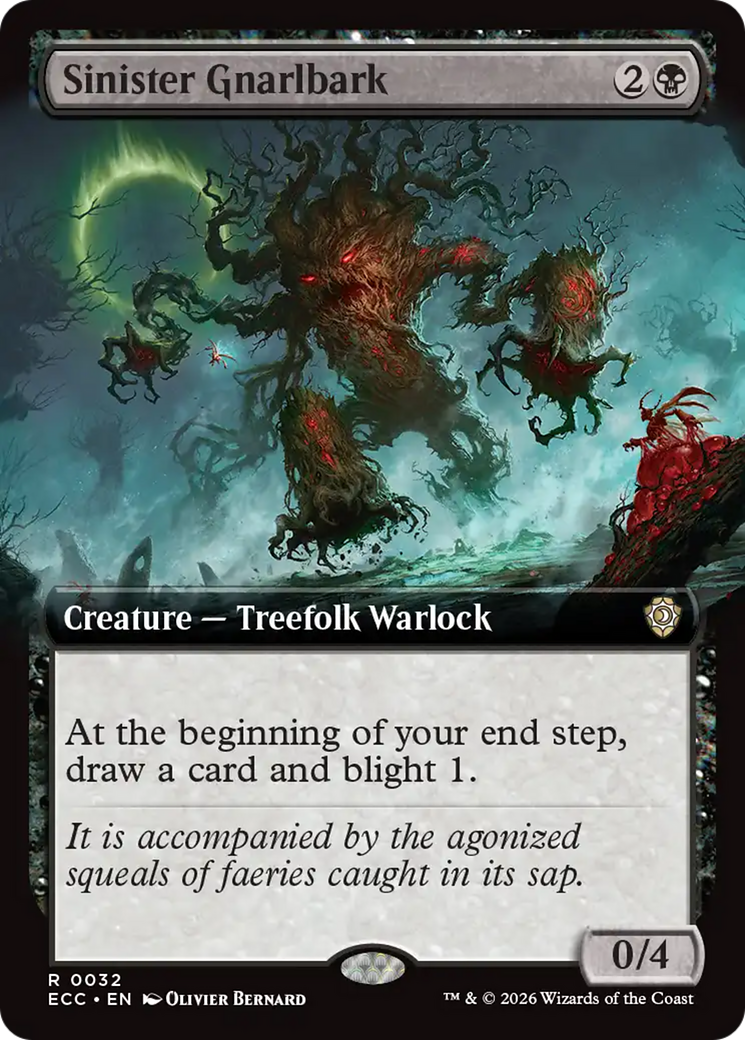 Sinister Gnarlbark (Extended Art) [Lorwyn Eclipsed Commander] | Tabernacle Games