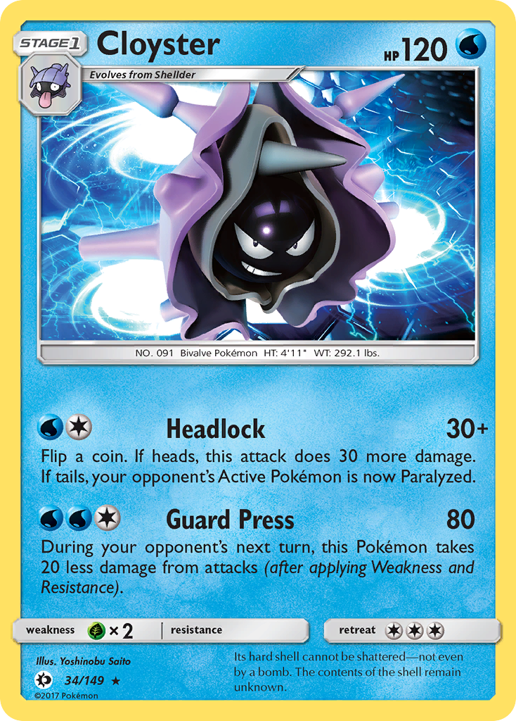 Cloyster (34/149) [Sun & Moon: Base Set] | Tabernacle Games