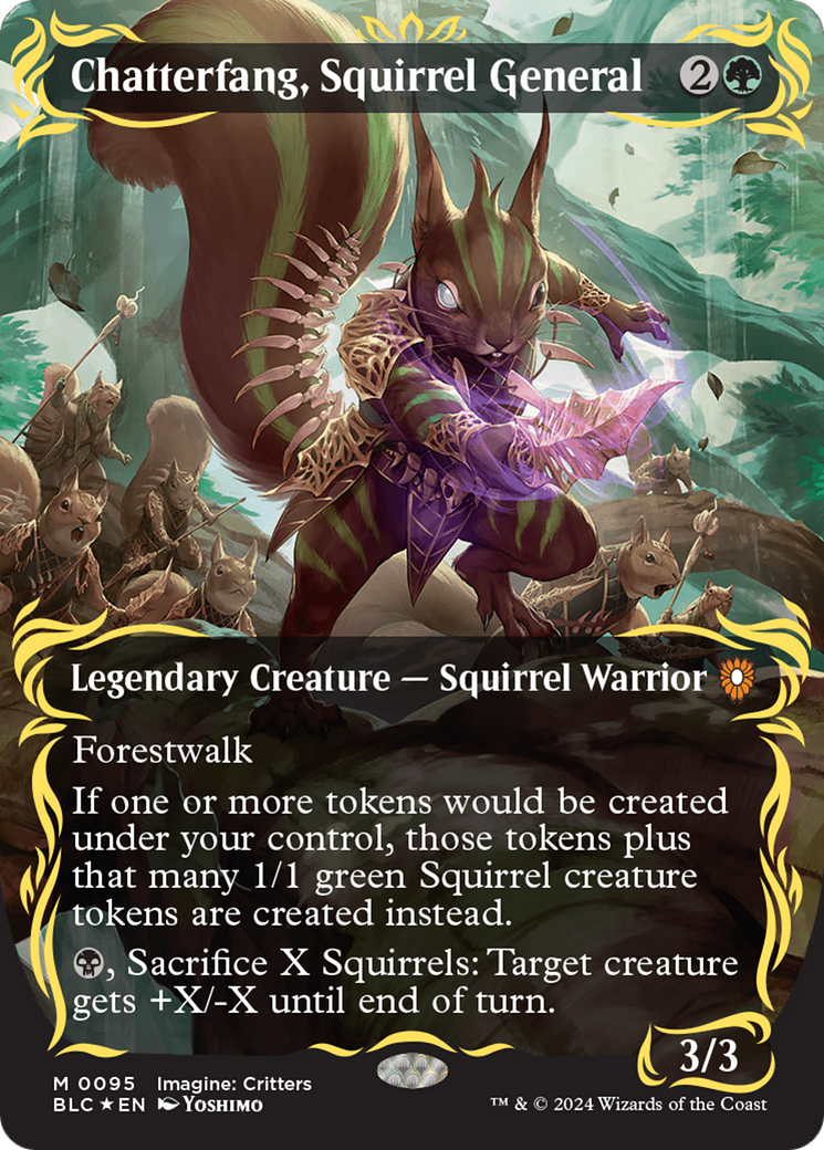 Chatterfang, Squirrel General (Borderless) (Raised Foil) [Bloomburrow Commander] | Tabernacle Games