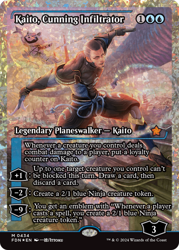 Kaito, Cunning Infiltrator (Showcase) (Frature Foil) [Foundations] | Tabernacle Games